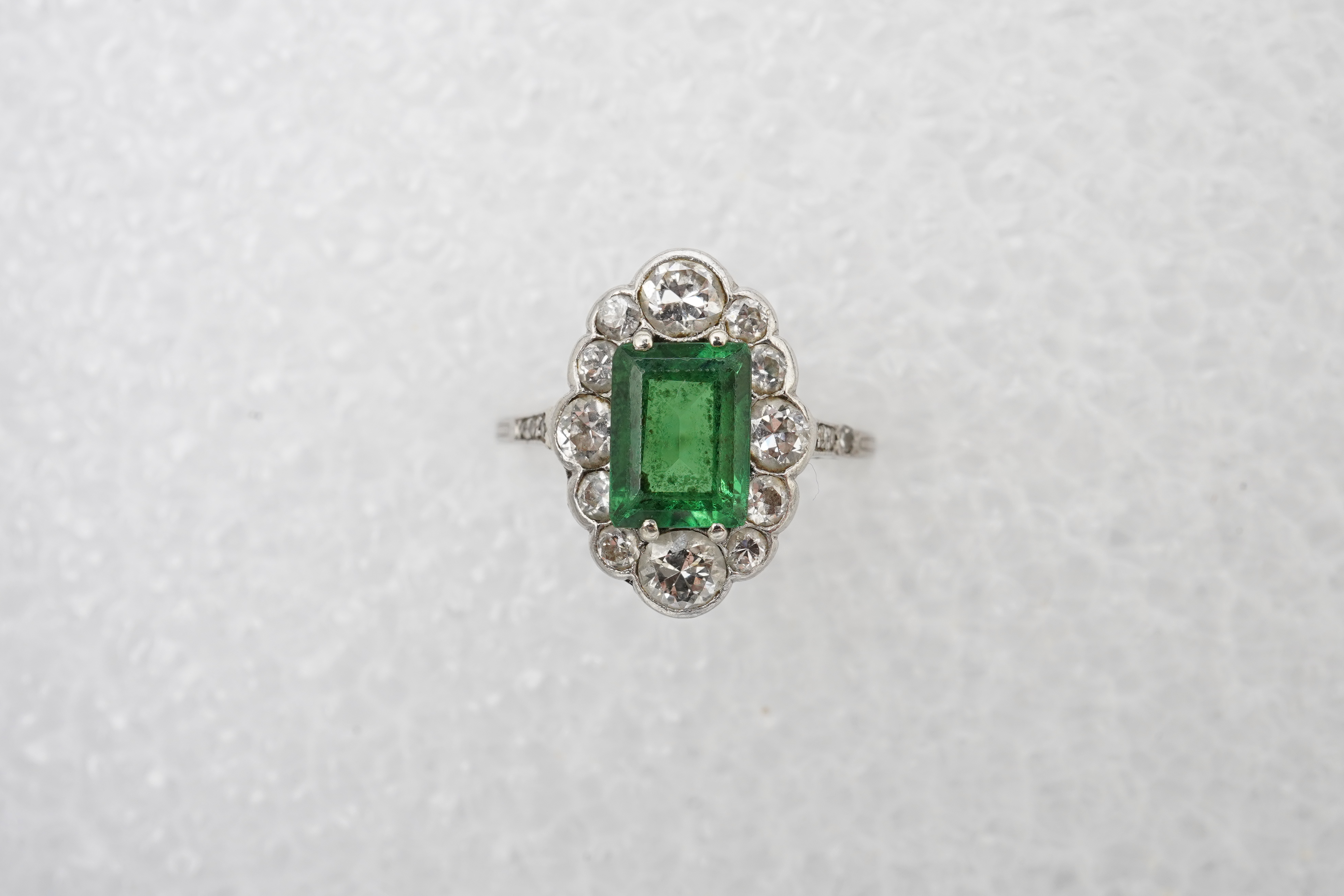 An Art Deco doublet stone and diamond ring, 1920s and later